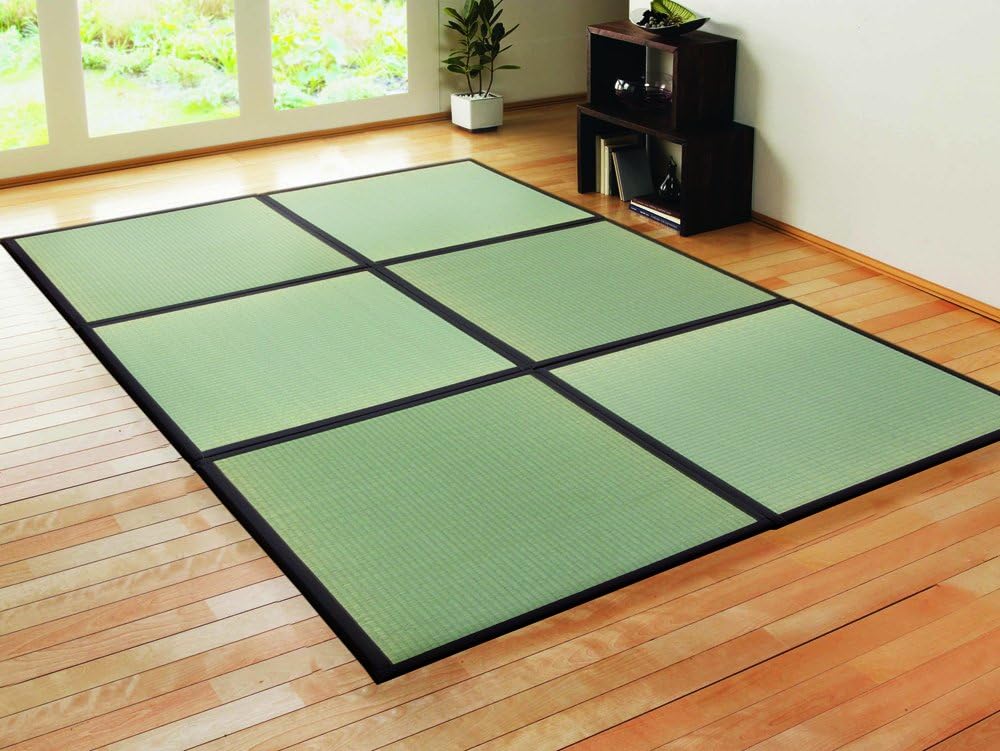 Tatami Japanese Igusa Mattress Indigenous Unit MAT Made in Japan 6 piece set (Brown)