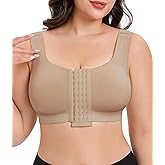 CYDREAM Wireless Front Closure Bra for Women Compression Back Smoothing Post Surgery Bra Adjustable Straps