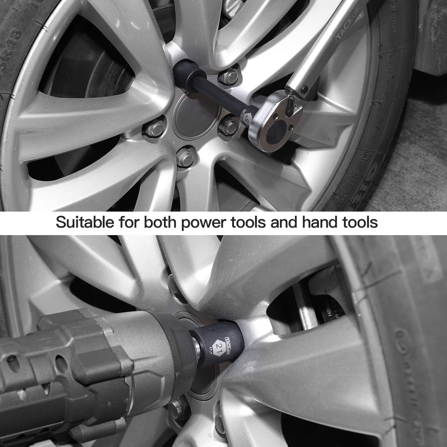 TACKLIFE 1/2Inch Drive Shallow Impact Socket Set, Metric, 10mm32mm