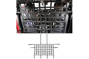 POETRYXIAO Rear Seat Isolation Pet Net, Back Seat Divider for Dog for 2007-2020 Jeep Wrangler JK JL Gladiator JT 2/4 Door(Black)