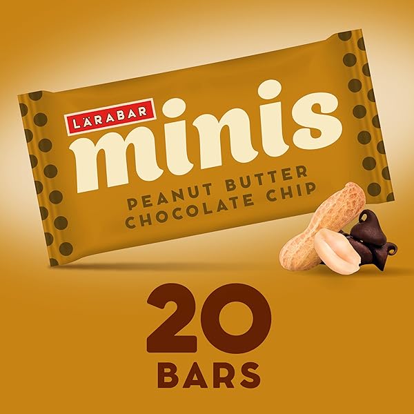 LARABAR PEANUT BUTTER CHOCOLATE CHIP MINI BARS, GLUTEN FREE VEGAN, 20 CT