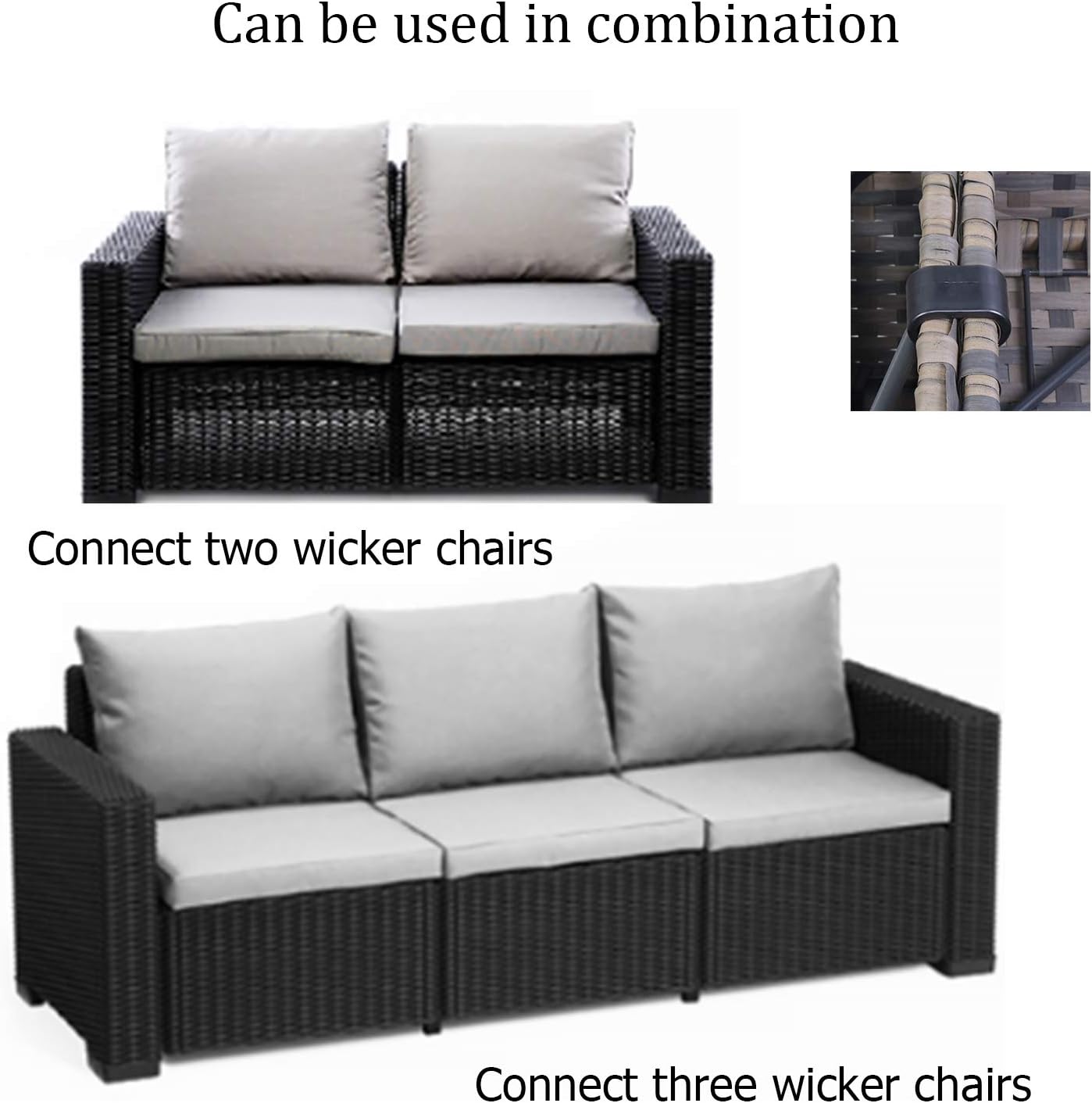 AHANDMAKER Outdoor Patio Furniture Clips, 10Pcs 2 Sizes Sectional Sofa Rattan Furniture Clips Chair Fasteners, Connect The Sectional or Module Outdoor Couch Patio Furniture : Garden & Outdoor