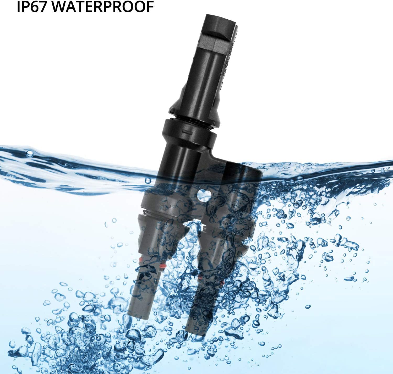 QWORK 2Pcs MC4 Solar Connector- Solar Y Branch connectors - in Pairs MFF+ FMM for Parallel Connection Between Solar Panels: Garden & Outdoor