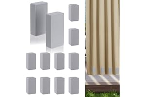 DDEETODU 20 Pcs Outdoor Curtain Weights, Gazebo Curtain Weights for Wind, Weights for Outdoor Curtains, Waterproof Heavy Duty Curtain Magnets, Magnetic Drapery Weights for Curtain,Flags,Tablecloth (Grey)