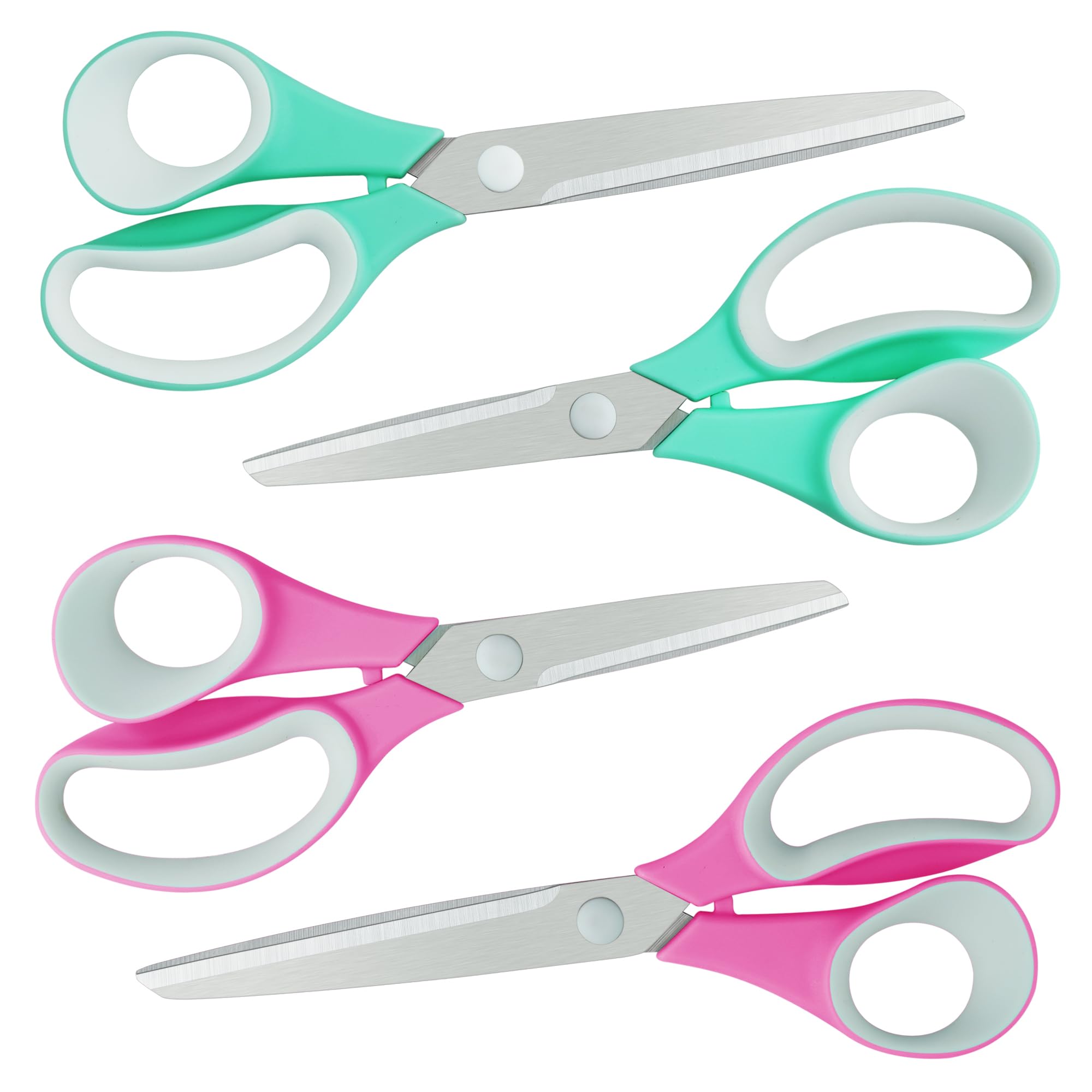 CCR Scissors Set, Scissors Stationery of 4 with Ultra-Sharp Blades,Comfortable Handles,Sturdy and Sharp,Suitable for Schools,Home Offices and Everyday Use,20.5/18cm