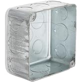 RACO 4 in. Square Plenum Box, Drawn, Airtight, 2-1/8 in. Deep, Gray | Airtight for Above-Ceiling Use, No Ground Screw Holes, UL Listed, 30.3 cu.in. Capacity, Plenum Box