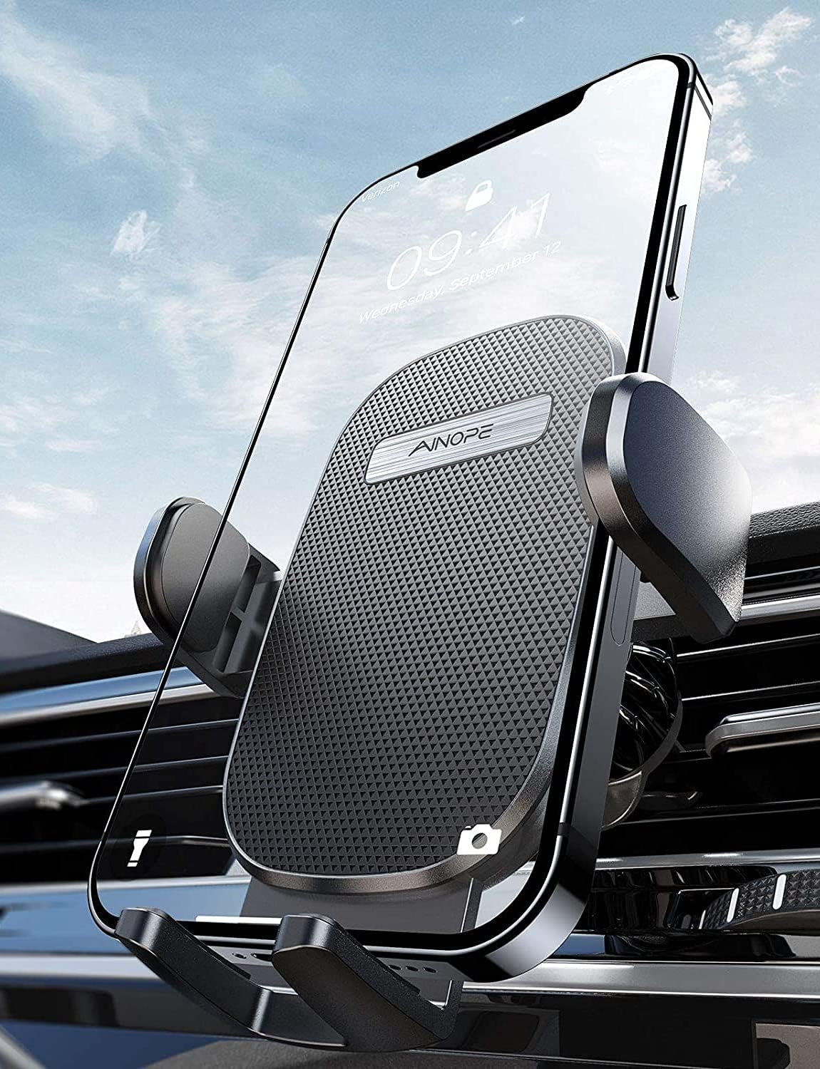 Cell Phone Holder for Car Vent, [2021 Upgraded] AINOPE Cell Phone Stand for Car [Strong Clamp] Compatible with iPhone 12 Pro Max/11 Pro/11/XS Max/XS/8 and More