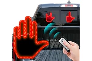 Keepdone Middle Finger Car Light - Glogesture Hand Light for Car,Light Up Middle Finger for Cars Window, Led Hand Gesture with Remote,Road Rage Hand Led Sign, Fun Truck Accessories