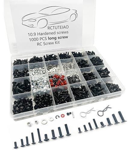 Rustark 502 pièces Kit universel de vis RC - Kit d'outils de réparation RC - Vis RC M3 M4 - Matériel RC - Ensemble de fixations mécaniques pour voitures RC 1/8 1/10 Rustark 502 pièces Kit universel de vis RC - Kit d'outils de réparation RC - Vis RC M3 M4 - Matériel RC - Ensemble de fixations mécaniques pour voitures RC 1/8 1/10