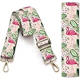 AIOGPD Purse Strap Replacement Crossbody, 3.8cm Wide Shoulder Strap Adjustable Replacement Belt Gold Buckle, Handbag Crossbody Bag Strap Pink Flamingo