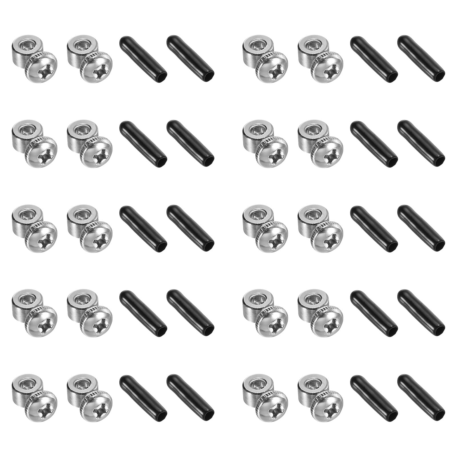 PATIKIL Replacement Adjustable Screws and End Caps Set, 10 Sets Jump Rope Spare Replacement Accessories for Jump Rope Speed Cable