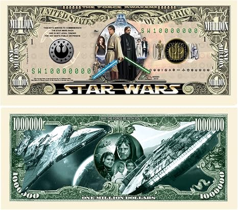 Set Of 10 Limited Edition Star Wars Collectible Million Dollar Bill By American Art Classics