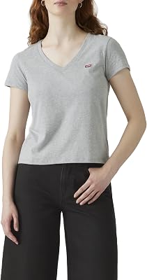 Lot de 2 t-Shirts à col V pour Femme, Lot de 2 t-Shirts à col en V, Blanc, M