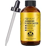 IQ Natural's 100% Cold Pressed Jamaican Black Castor Oil for Hair Growth and Skin Conditioning - 4oz Bottle (Regular)