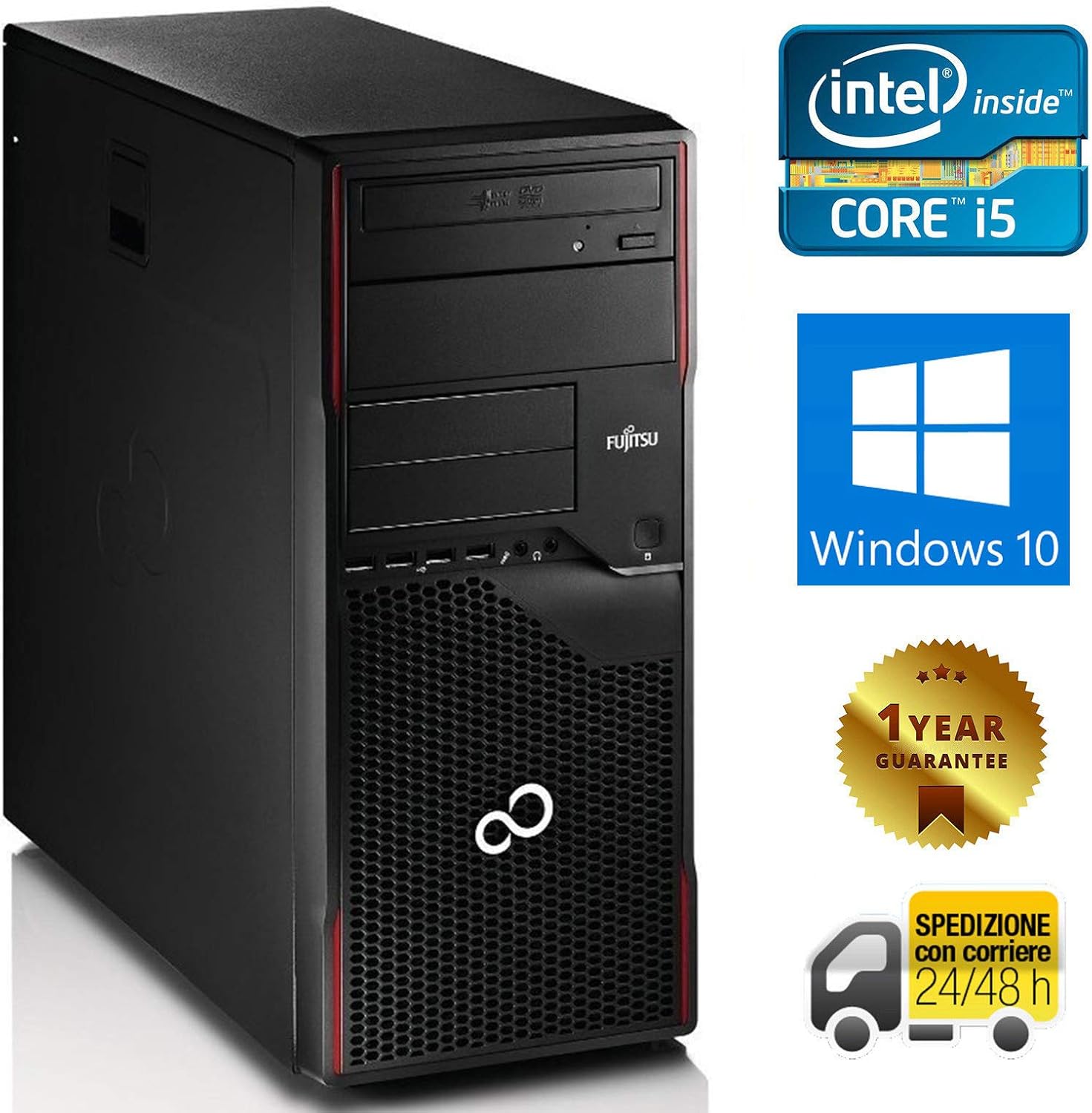 PC COMPUTER DESKTOP FISSO TOWER CON WINDOWS 10 PRO INSTALLATO FUJITSU