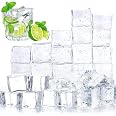 DOMESTAR 100 PCS Clear Fake Ice Cubes, 1x1x0.8Inch Acrylic Ice Vase Fillers | Table Centerpiece Photography Accessories Food
