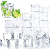 DOMESTAR 100 PCS Clear Fake Ice Cubes, 1x1x0.8Inch Acrylic Ice Vase Fillers | Table Centerpiece Photography Accessories Food