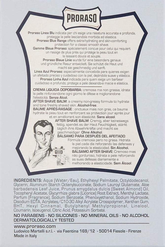 Proraso Aftershave Balm Protective, 100ml, Alcohol-Free Post Shave Balm with Aloe and Vitamin E Soothes and Protects Skin - Image 4
