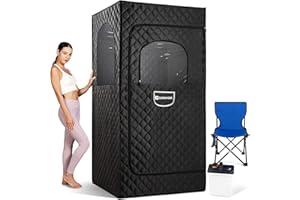COSVALVE Full Size Portable Steam Sauna Kit, Personal Sauna Tent for Home Spa,4L & 1500W Steam Generator,Remote Control,Timer, Hook,Indoor Steam Room for Relaxation(Super Size 35.45L*35.45W*70.87''H)