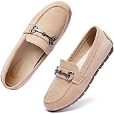 Vespiero Women's Loafers Comfortable Dressy Slip on Flats Penny Loafers for Women Office Work Walking Shoes with Buckles