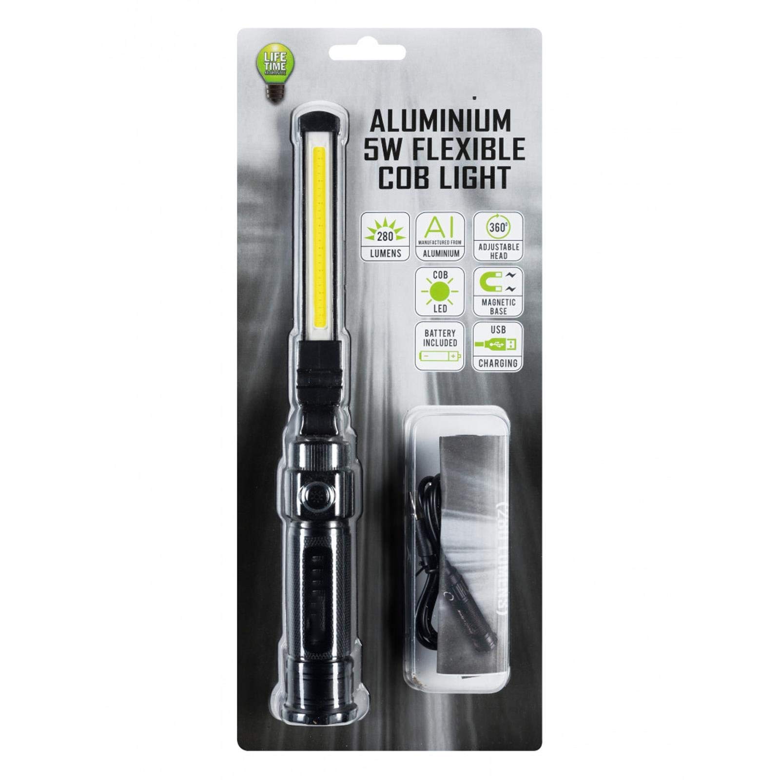 Blue Spot Tools 65317 Electralight Aluminium 5W Flexible COB Light (280 Lumens), Black