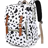 Fuyicat Cow Print Laptop Backpack for Women Men Travel Business Work, Girls Boys School Backpack College Bookbag Fit 15.6 Inch Notebook