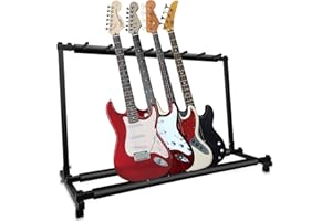 GeeWin Multi Guitar Stand, 7 Guitar Stand Rack, Folding Guitar Stand, Guitar Rack for Multiple Guitars for Acoustic, Electric Guitar, Bass, Guitar Holder Stand, Multiple Guitars Display (7 Holder)