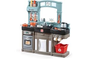 Step2 Best Chefs Kids Kitchen Playset, Indoor/Outdoor Kitchenette, Interactive Play with Lights and Sounds, Made of Durable Plastic, Includes 25 Piece Toy Accessories, For Toddlers 2+ Years Old