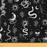 Exotic Snake Fabric by The Yard Glitter Moon Sun Starry Galaxy Sewing Fabrics Wild Jungle Animal Plants Decor Dreamy Fabric for DIY Soft Polyester No Stretch 1 Yard,36