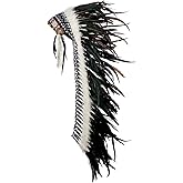 Novum Crafts Feather Headdress | Native American Indian Inspired | Choose Color