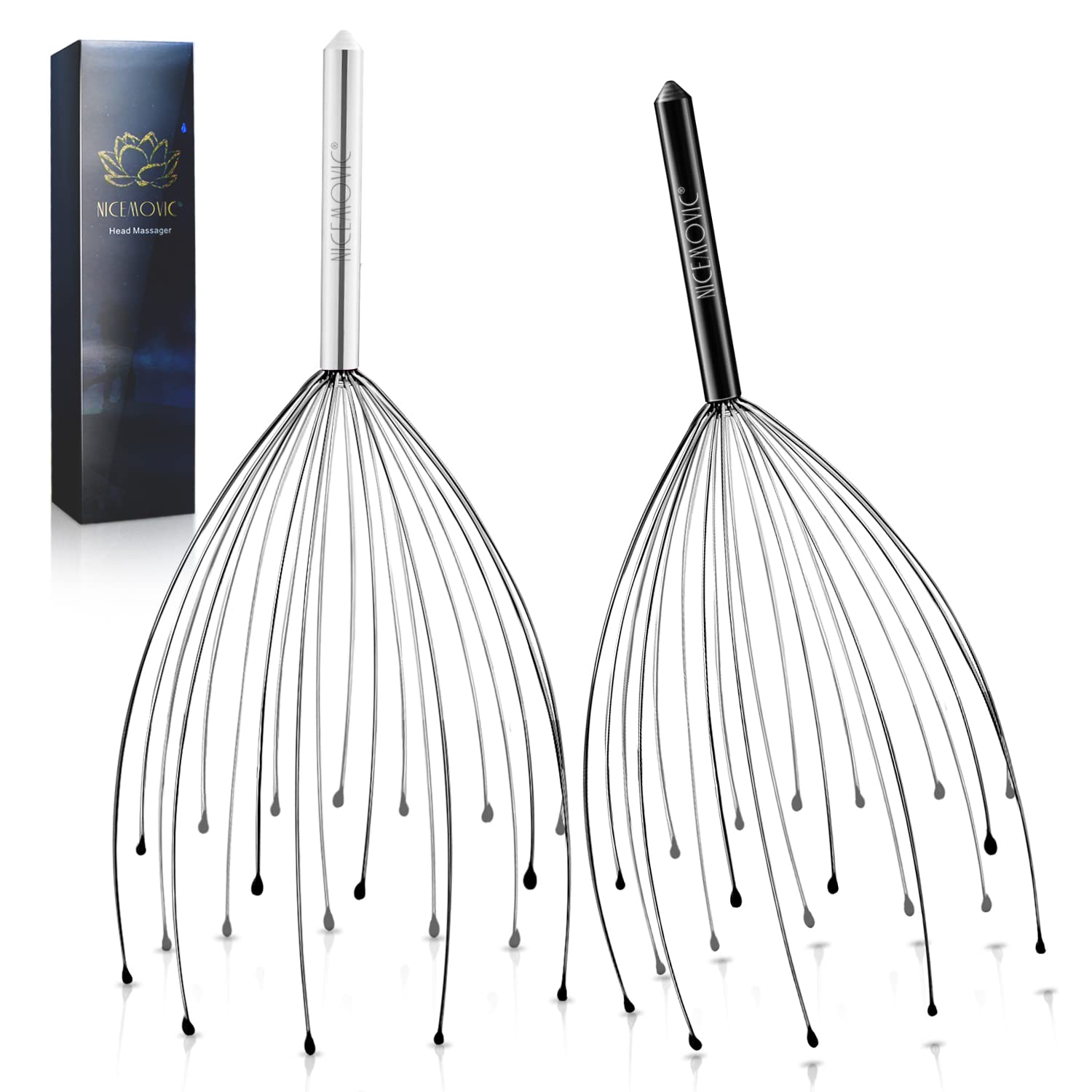 NICEMOVIC-2-Pack-Masajeador-de-cabeza-con-20-dedos-de-masaje-Manual-Masaje-y-relajacion-circulacion-arana-para-el
