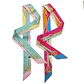 SansHeBe 2 Pack Silk Purse Scarf For Handbags Head Hair Ribbon Fashion Skinny Scarf For Women Long Neckerchief