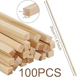 Bestomrogh 100 Pcs Wooden Sticks Balsa Wood 3x3x300mm Craft Dowels view 2
