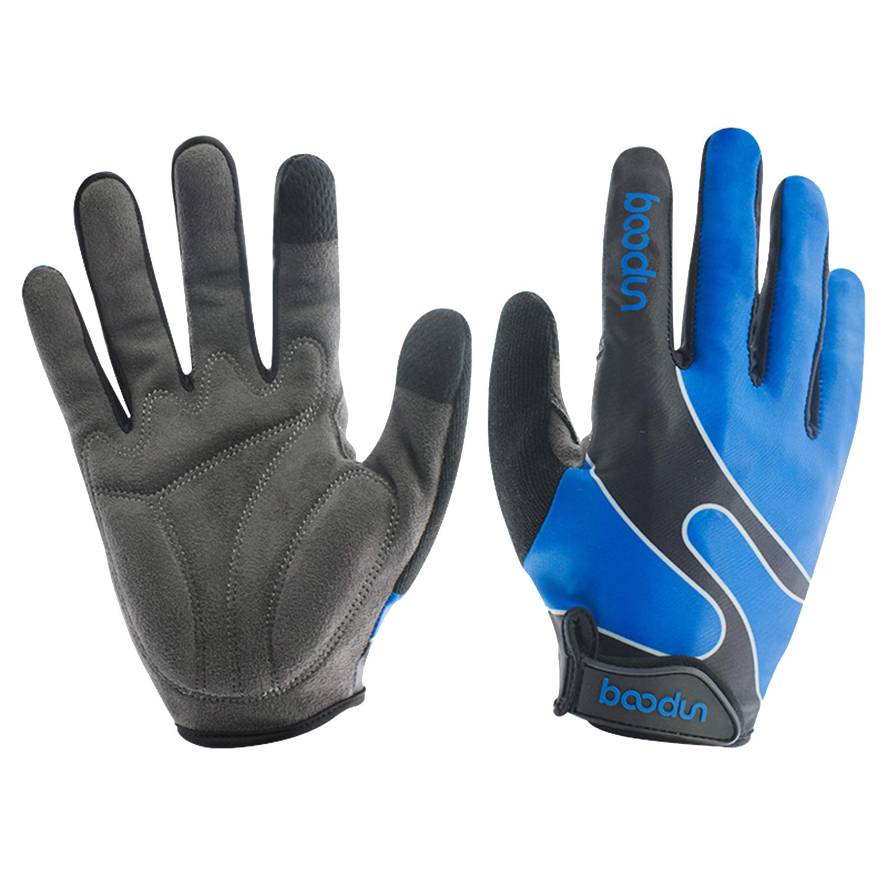 BOODUN Cycling Gloves Shock-Absorbing Mountain Bike Gloves for Women and Men with Touchscreen Function - Blue - M