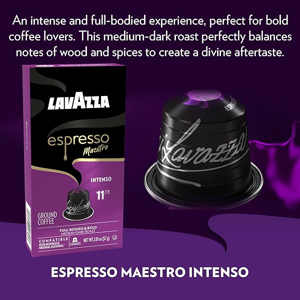 LAVAZZA ESPRESSO VARIETY PACK OF ALUMINUM CAPSULES COMPATIBLE WITH NESPRESSO* ORIGINAL MACHINES, CONTAINS LIGHT, MEDIUM, AND DARK ESPRESSO ROAST (60 CAPSULES)