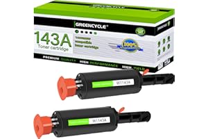 greencycle W1143A W1143AD Compatible Toner Cartridge Replacement for HP 143A Black Toner Reload Kit 143AD Use for Laser Neverstop 1001nw Printer MFP 1202w 1202nw 1201n Ink Cartridge (2Pack)
