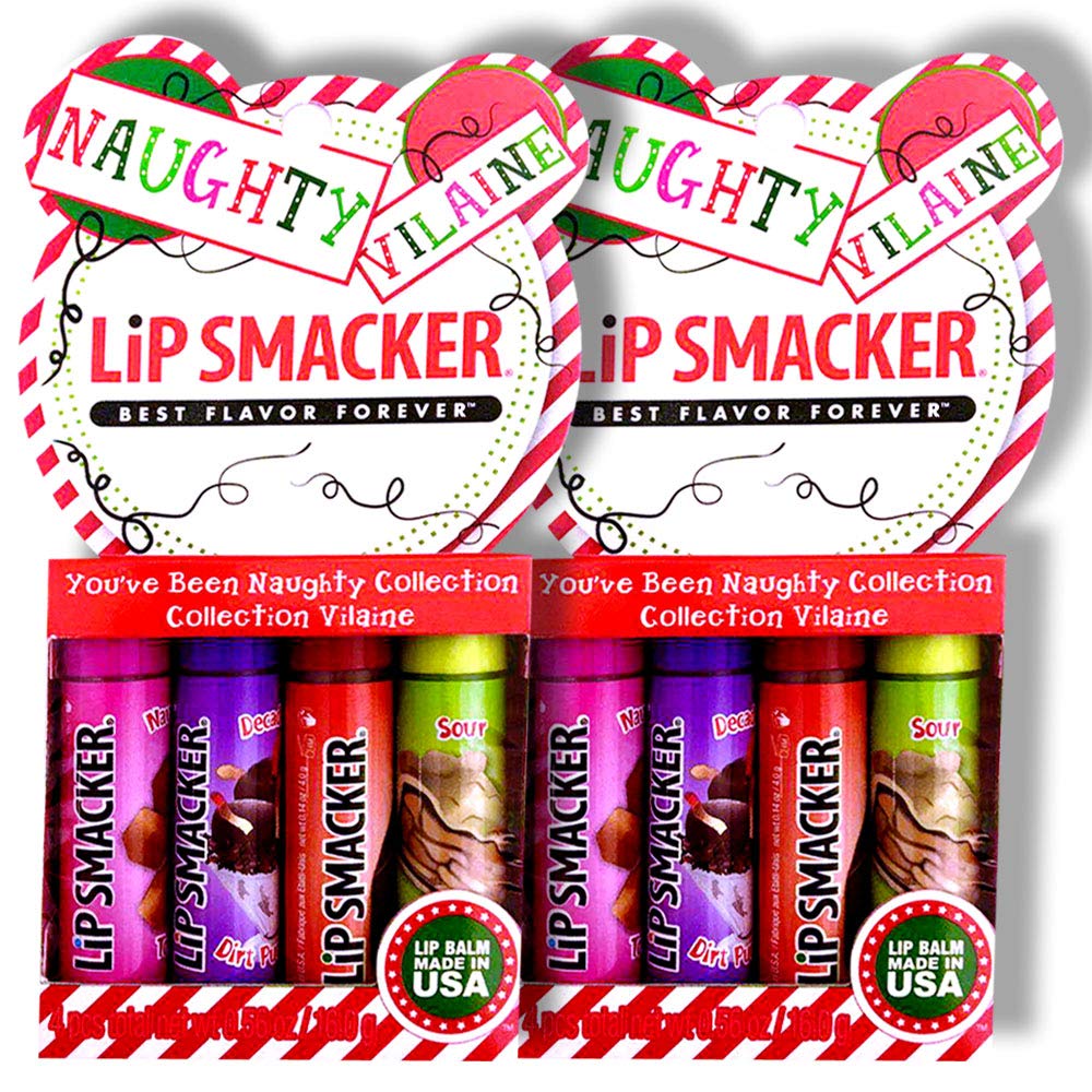 Lip Smacker You've Been Naughty Collection Naughty Vilaine Best Flavor Forever Lip Balm, 4 Count (2 Packs)
