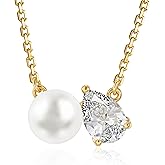 Fettero Gold Necklace for Women - 14K Plated Dainty Gold Necklaces Cute Charm Bow Heart Toi et Moi Pendant Trendy Necklaces for Women Jewelry