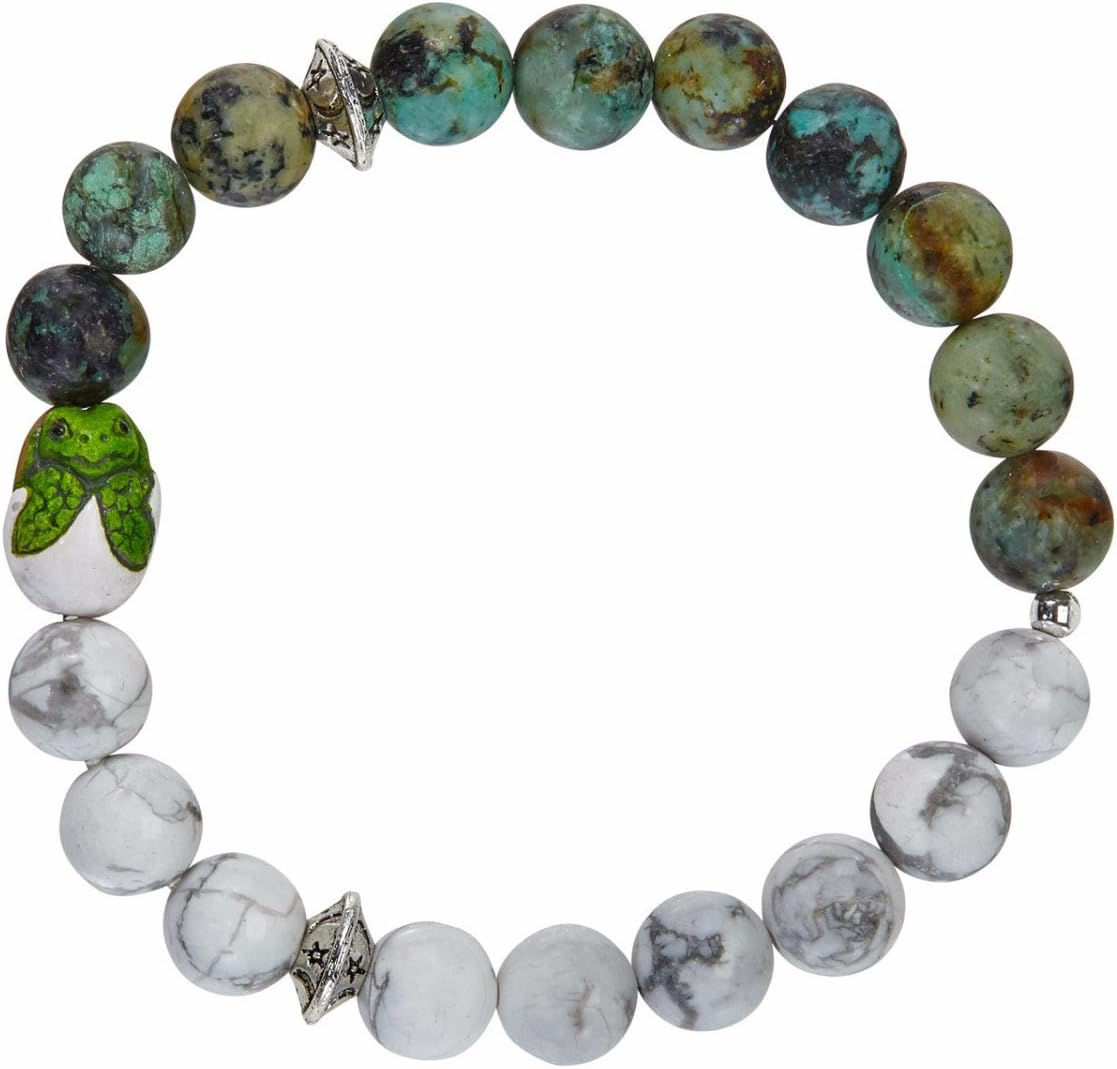 DivinityLA Hatchling Bracelet Women 8mm Stone Beads Bracelet Elastic Natural Stone Animal Awareness Bracelet Bangle