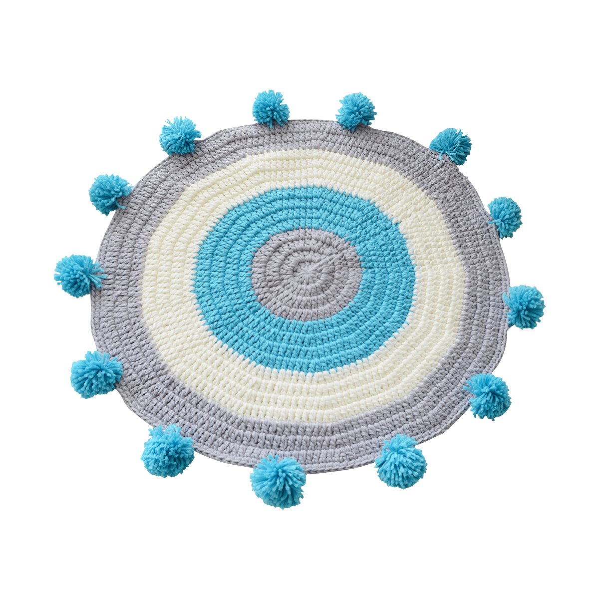 MYLUNE HOME Modern Round Knit Area Rug Carpet Mats Blanket for Bedroom Living Room Sofa Table Carpet (blue)