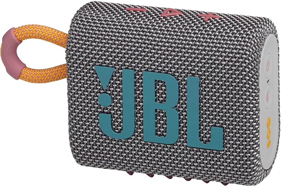 JBL Go 3 - Portable Mini Bluetooth Speaker, big audio and punchy bass, IP67 waterproof and dustproof, 5 hours of playtime, sp
