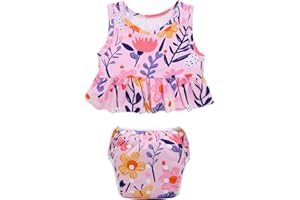 2 Pieces Toddler Girl Swimsuits Infant Baby Girl Bathing Suit Set Swimwear Summer Beach Outfit LCCSW09-P