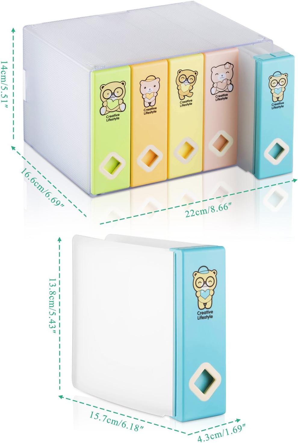 AhfuLife CD Storage Box, Large DVD Storage Boxes, Colorful Space-saving Album CD or DVD Organiser Holds Up to 120 Disks - Image 5