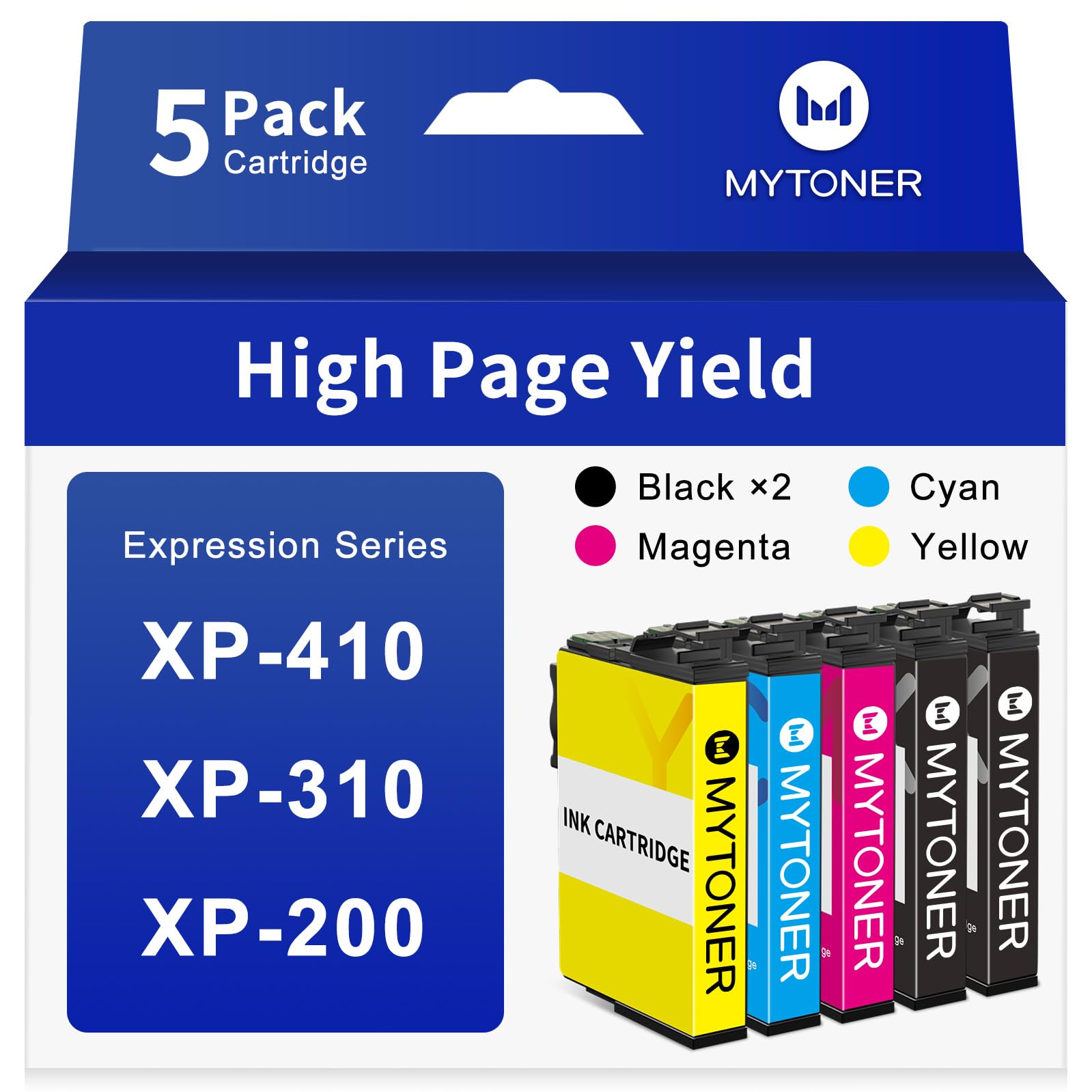 Photo 1 of )***Damaged ink***Remanufactured for Epson 200 Ink Cartridges Combo Pack Replacement for 200 XL Ink Cartridge for Printer Expression XP-200 XP-300 XP-310 XP-400 XP-410 Workforce WF-2520 WF-2530 (5 Pack)***Damaged ink***