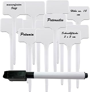 trends4ever 16er Set Pflanzenschilder zum beschriften Pflanzenstecker Kräuterschilder Wetterfest
