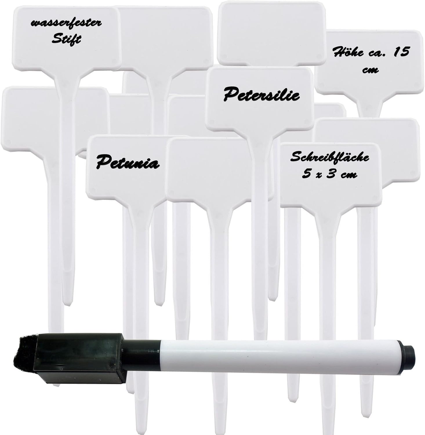 trends4ever 16er Set Pflanzenschilder zum beschriften Pflanzenstecker Kräuterschilder Wetterfest