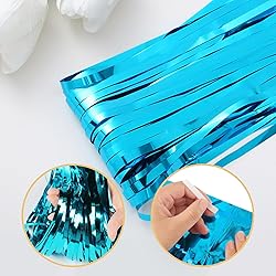Ohiyoo 5 Pack Blue Fringe Backdrop 3.2ft x 8.2ft