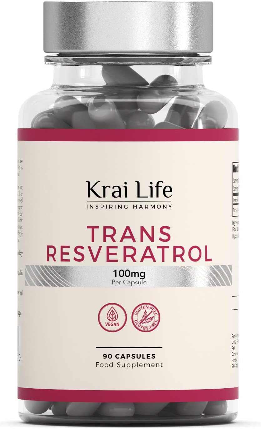 KL Trans Resveratrol 100mg Supplement | 90 Vegan Capsules from Japanese Knotweed Extract | Non - GMO, Gluten, Dairy & Allergen Free | Manufactured in ISO Licensed Facility