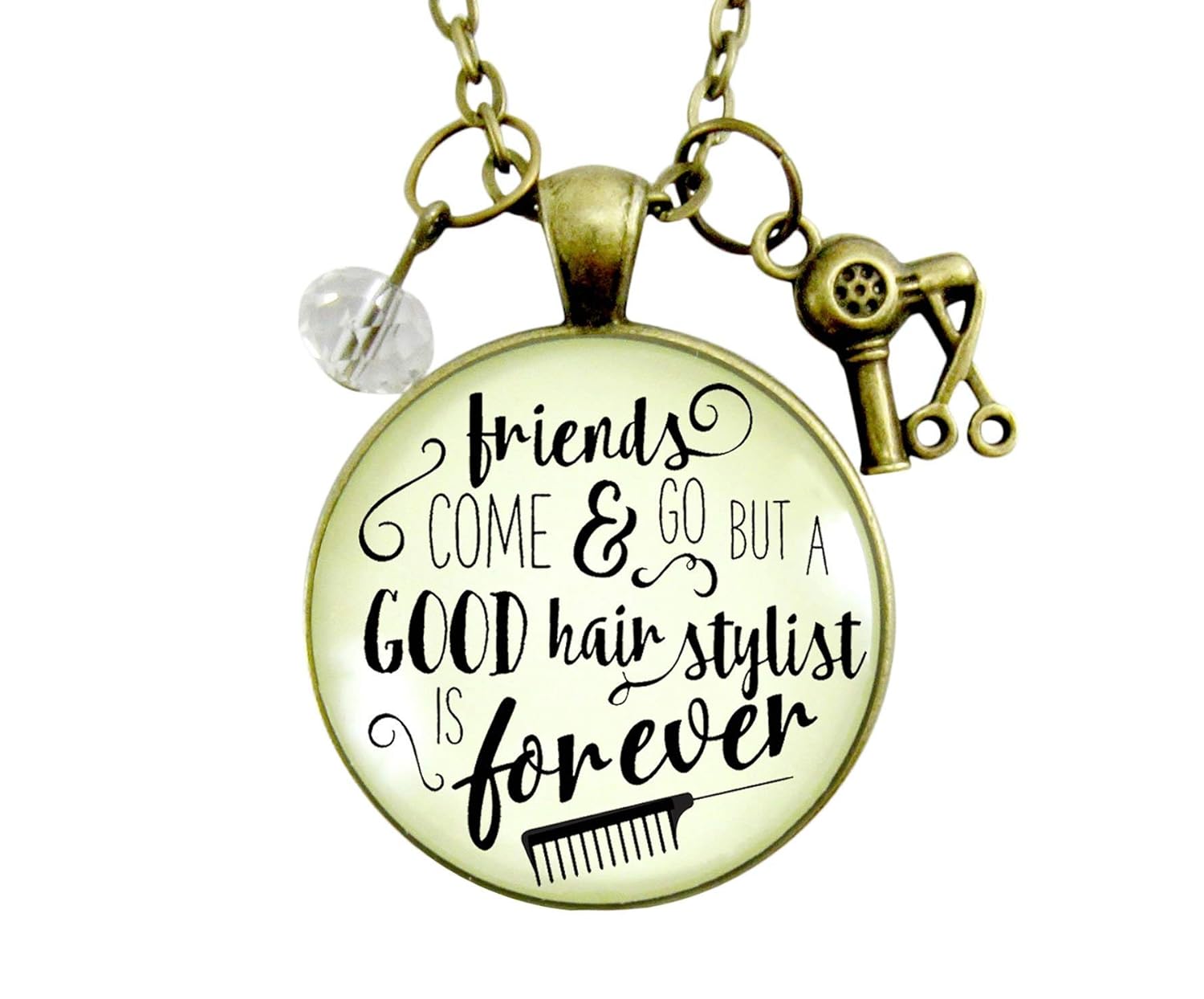 Amazon Com Gutsy Goodness 24 Hair Stylist Necklace Friends