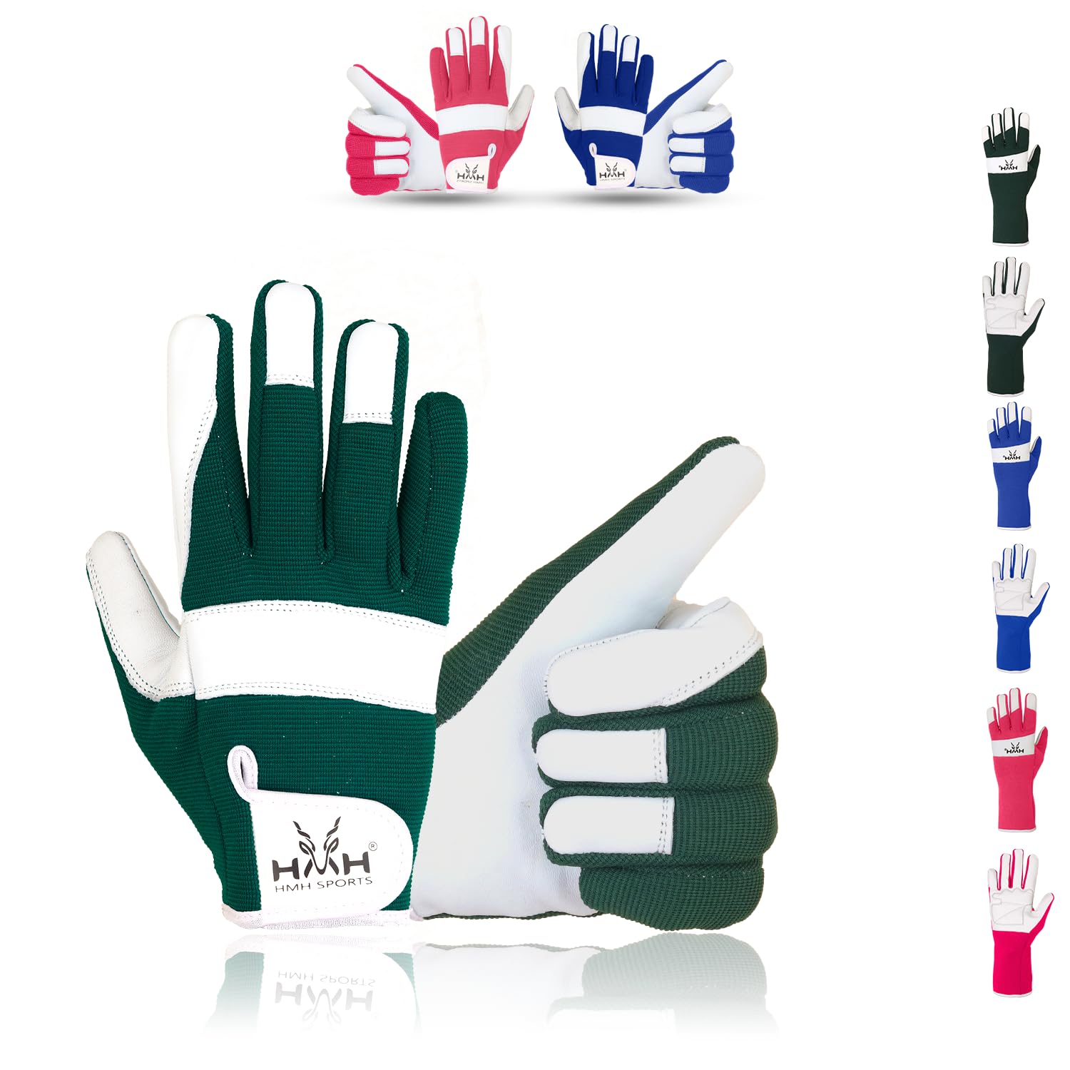 HMH Leather Gardening Gloves For Women - Heavy Duty Work Gloves Men - Dexterity Gloves – Thorn Proof Safety garden gloves mechanic builders (Dark Green Short, M)